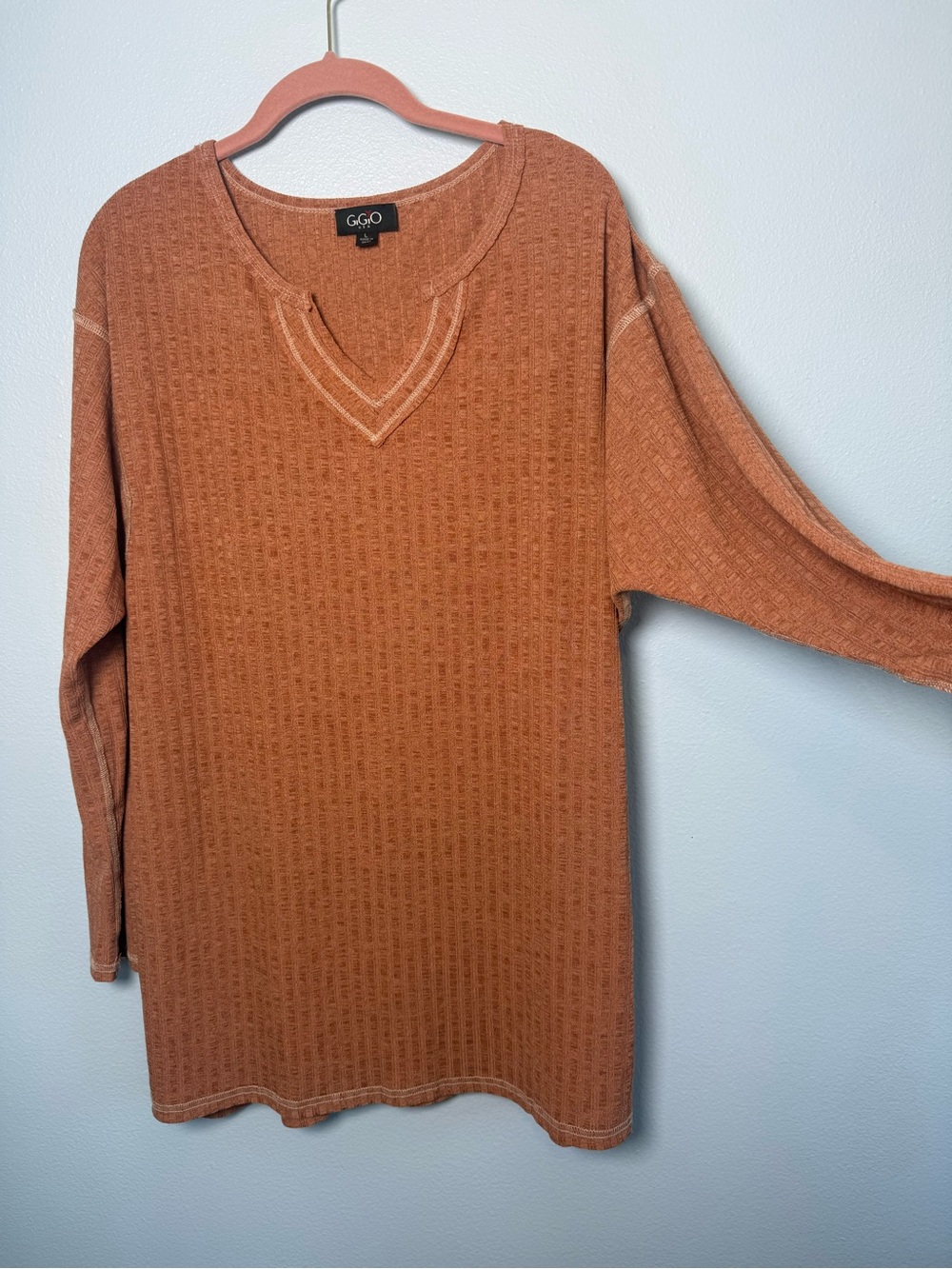 G.G.O Oversized Waffle Knit Tunic